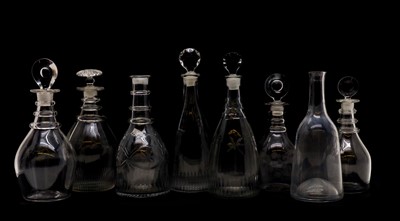 Lot 261 - A group of eight glass decanters