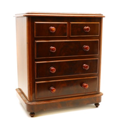 Lot 349 - An Edwardian miniature mahogany chest of drawers