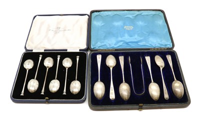 Lot 68 - Two cased sets of silver flatware