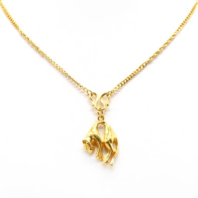 Lot 346 - A high carat gold panther pendant