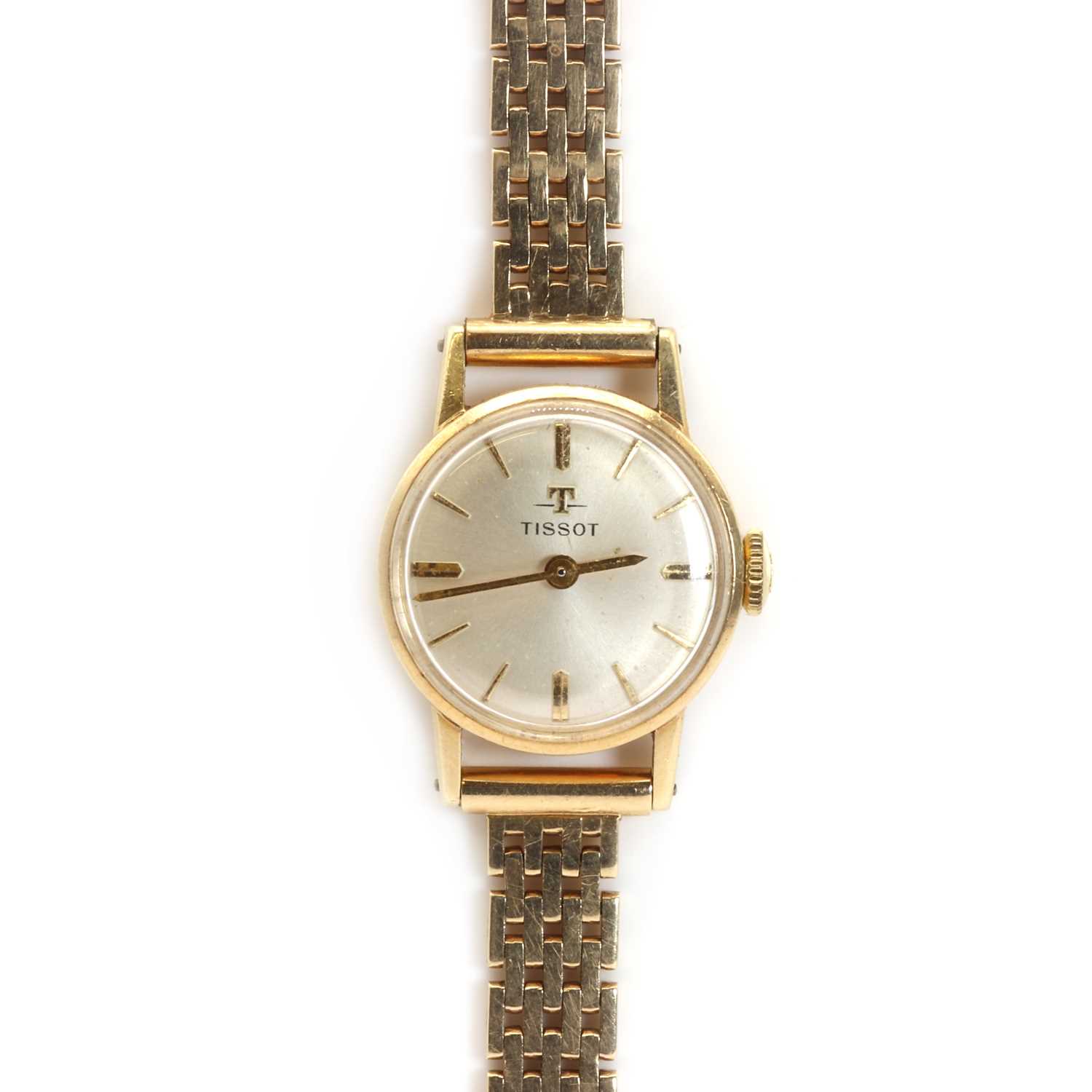 Lot 293 - A ladies' gold Tissot mechanical bracelet watch