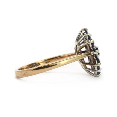 Lot 109 - A 9ct gold sapphire and diamond target cluster ring
