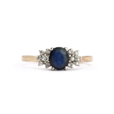 Lot 87 - A 9ct gold sapphire and diamond ring