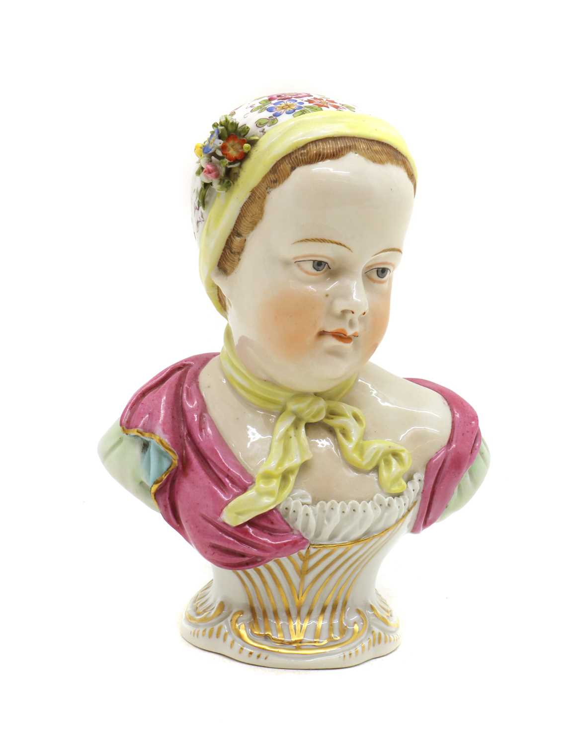 Lot 80 - A Capodimonte porcelain bust,