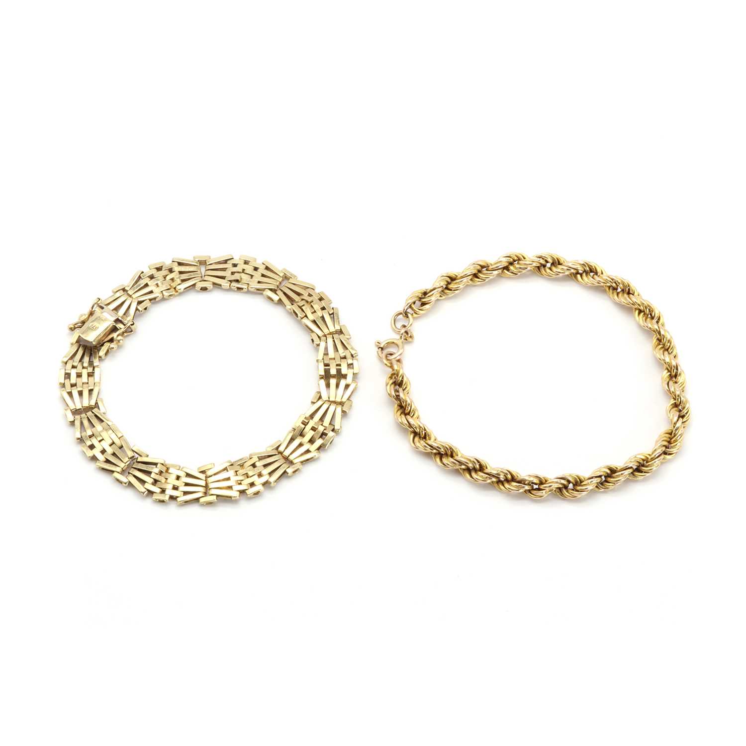 Lot 201 - Two 9ct gold bracelets