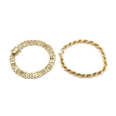 Lot 201 - Two 9ct gold bracelets