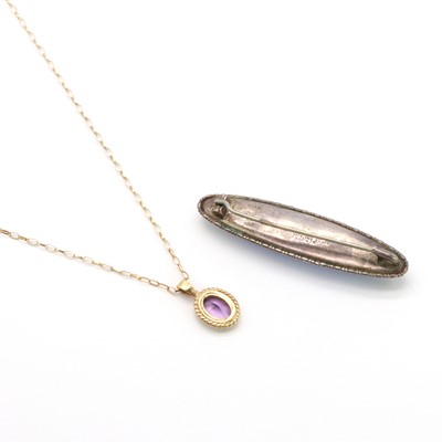 Lot 129 - A 9ct gold single stone amethyst pendant