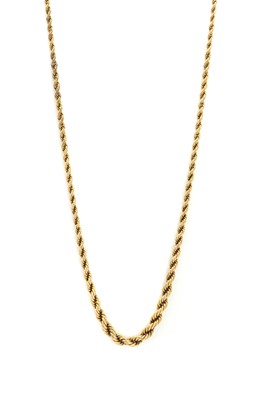 Lot 104 - A Russian gold graduated rope twist necklace