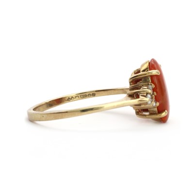 Lot 144 - A 9ct gold single stone fire opal ring