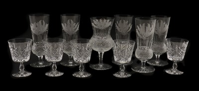 Lot 159 - A set of six Edinburgh crystal 'Thistle' pattern glasses