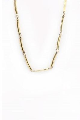 Lot 180 - An 18ct gold panel necklace