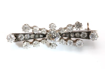 Lot 68 - A Victorian diamond bar brooch