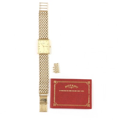 Lot 293 - A 9ct gold Rotary quartz bracelet watch