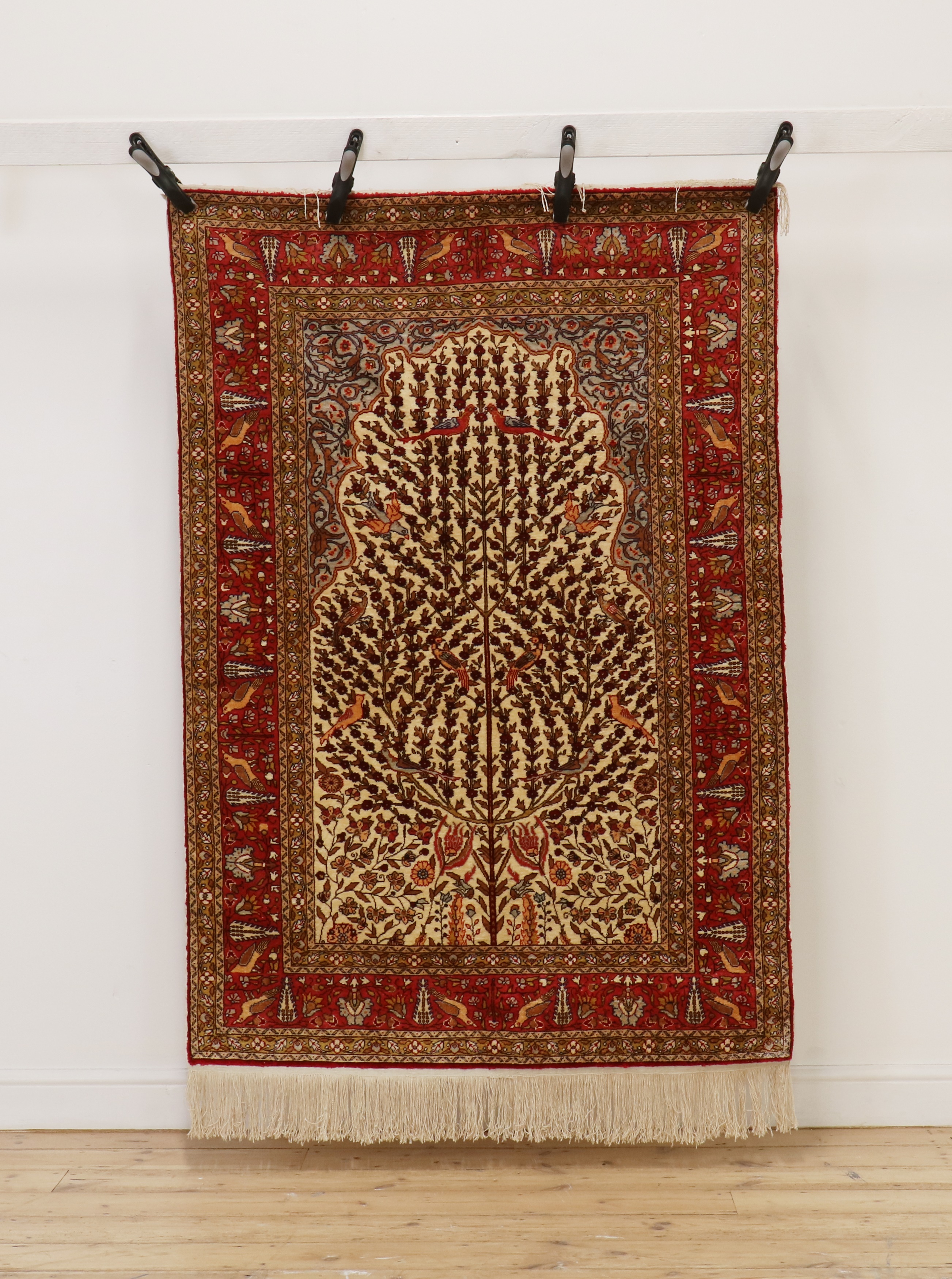 Lot 268 - A Hereke silk rug,