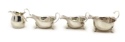 Lot 43 - A group of three silver sauceboats