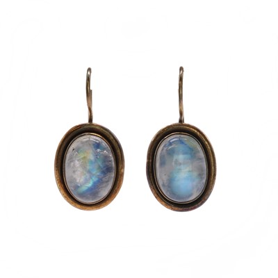 Lot 224 - A pair of silver gilt labradorite drop earrings