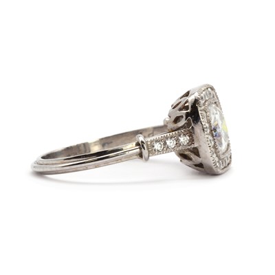 Lot 152 - A white gold synthetic moissanite cluster ring