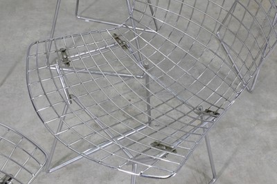 Lot 431 - A set of six 'Bertoia' wire chairs