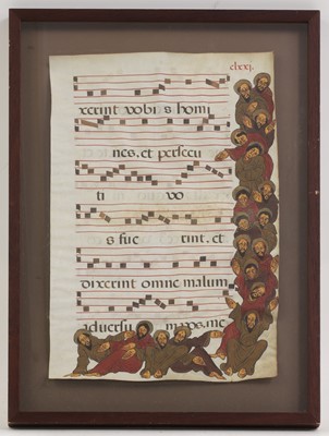 Lot 198 - Illuminated Manuscript page from a church sanctuary