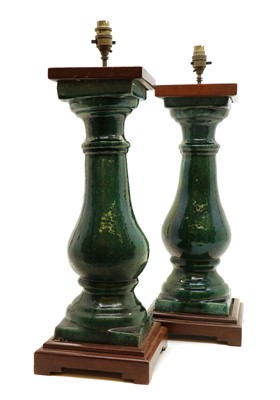 Lot 265A - A pair of Continental earthenware table lamps