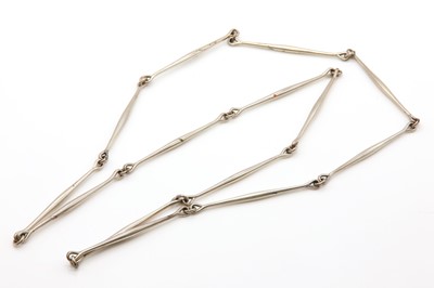 Lot 445 - A sterling silver bar link necklace, by Georg Jensen