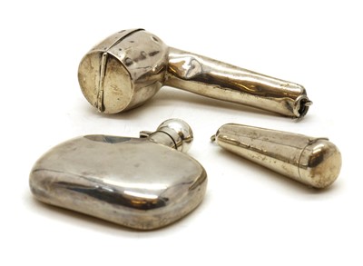 Lot 21 - A silver hip flask