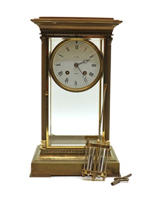 Lot 171 - A L'Epee brass mantel clock