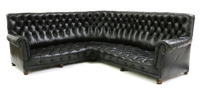 Lot 275 - A Victorian leather corner chesterfield settee