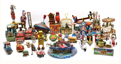 Lot 323 - A large collection of tin plate toys