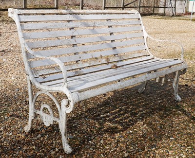 Lot 454 - A Victorian cast iron garden bench