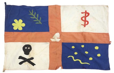 Lot 174 - An important WWII SOE Jolly Roger sailing standard