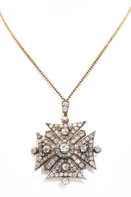 Lot 69 - An early Victorian diamond set Maltese cross pendant/brooch