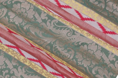 Lot 53 - Two pairs of striped silk curtains