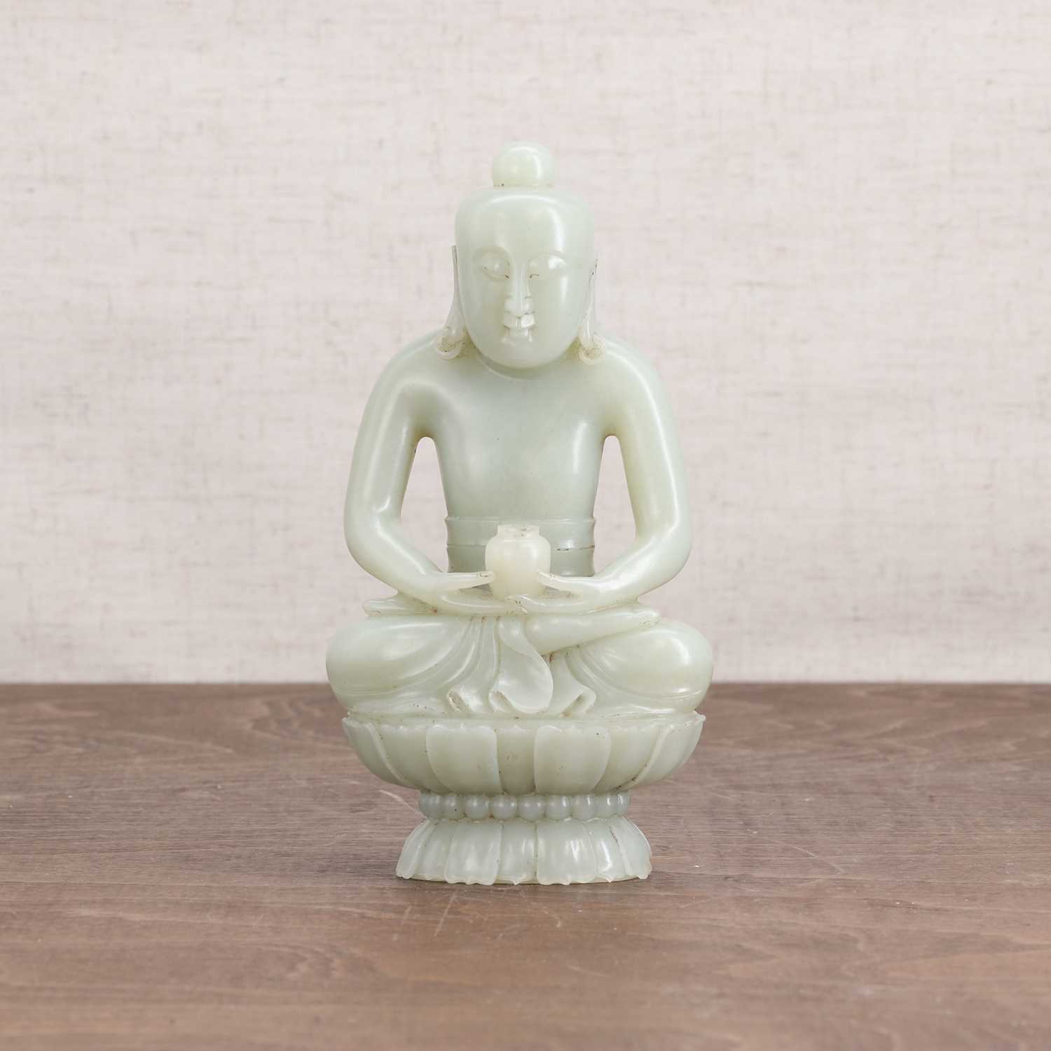 Lot 356 - A Chinese jade Buddha