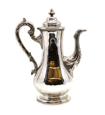 Lot 13 - A Scottish silver coffee pot
