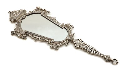 Lot 27 - A silver plated hand mirror