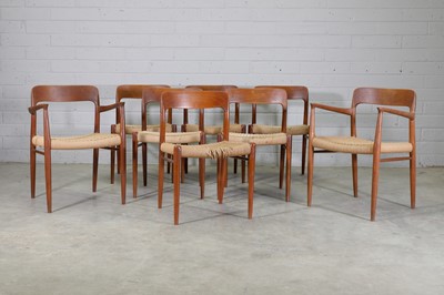 Lot 366 - A set of eight Danish teak 'Model 75' dining chairs