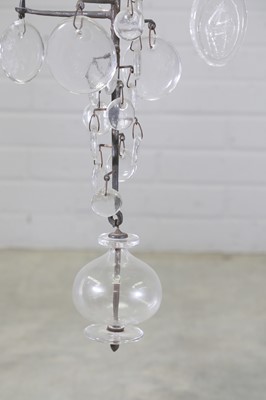 Lot 476 - A Swedish iron and glass 'Model 341' chandelier