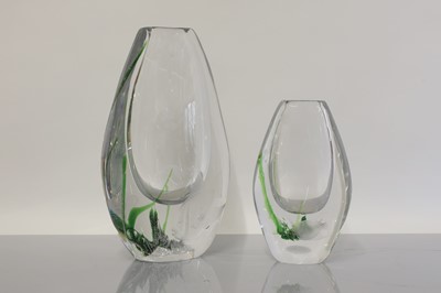 Lot 478 - Two Kosta 'Seaweed' vases