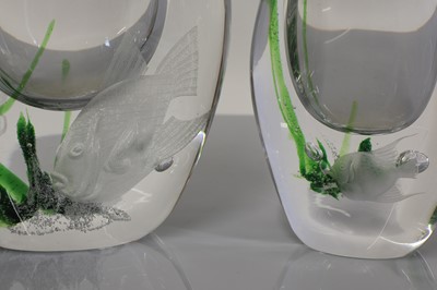 Lot 478 - Two Kosta 'Seaweed' vases
