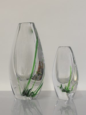 Lot 478 - Two Kosta 'Seaweed' vases