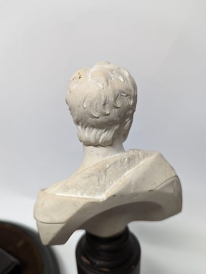 Lot 9 - A miniature plaster bust