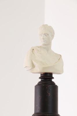 Lot 9 - A miniature plaster bust