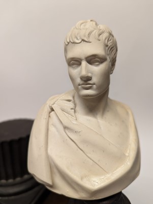 Lot 9 - A miniature plaster bust