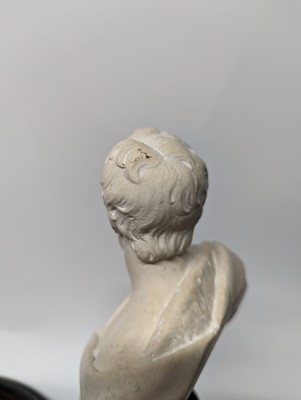 Lot 9 - A miniature plaster bust