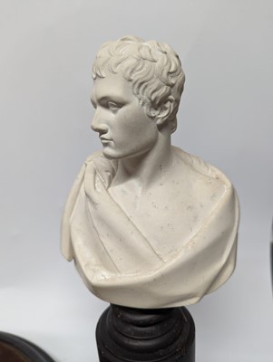 Lot 9 - A miniature plaster bust