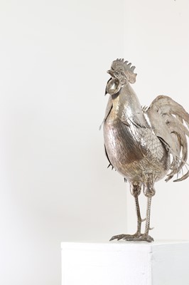 Lot 118 - A large Continental silver cockerel