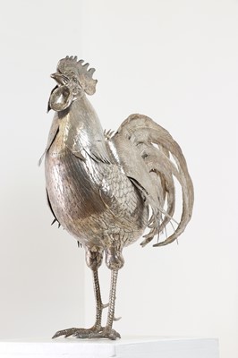 Lot 118 - A large Continental silver cockerel