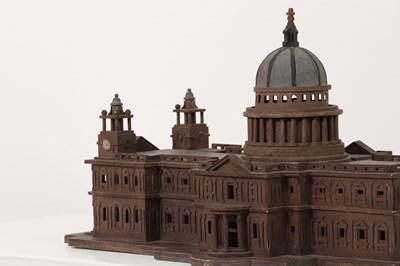Lot 22 - A painted wooden architectural model