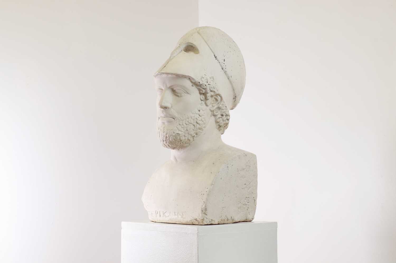 Lot 3 - A plaster bust of Pericles after the antique